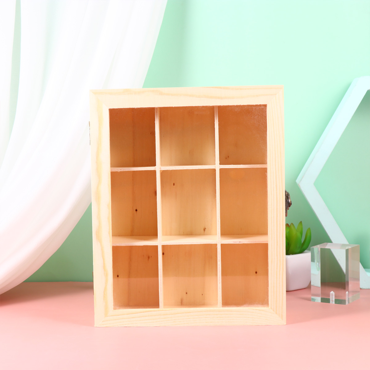 1ks Drevený multifunkčný úložný box