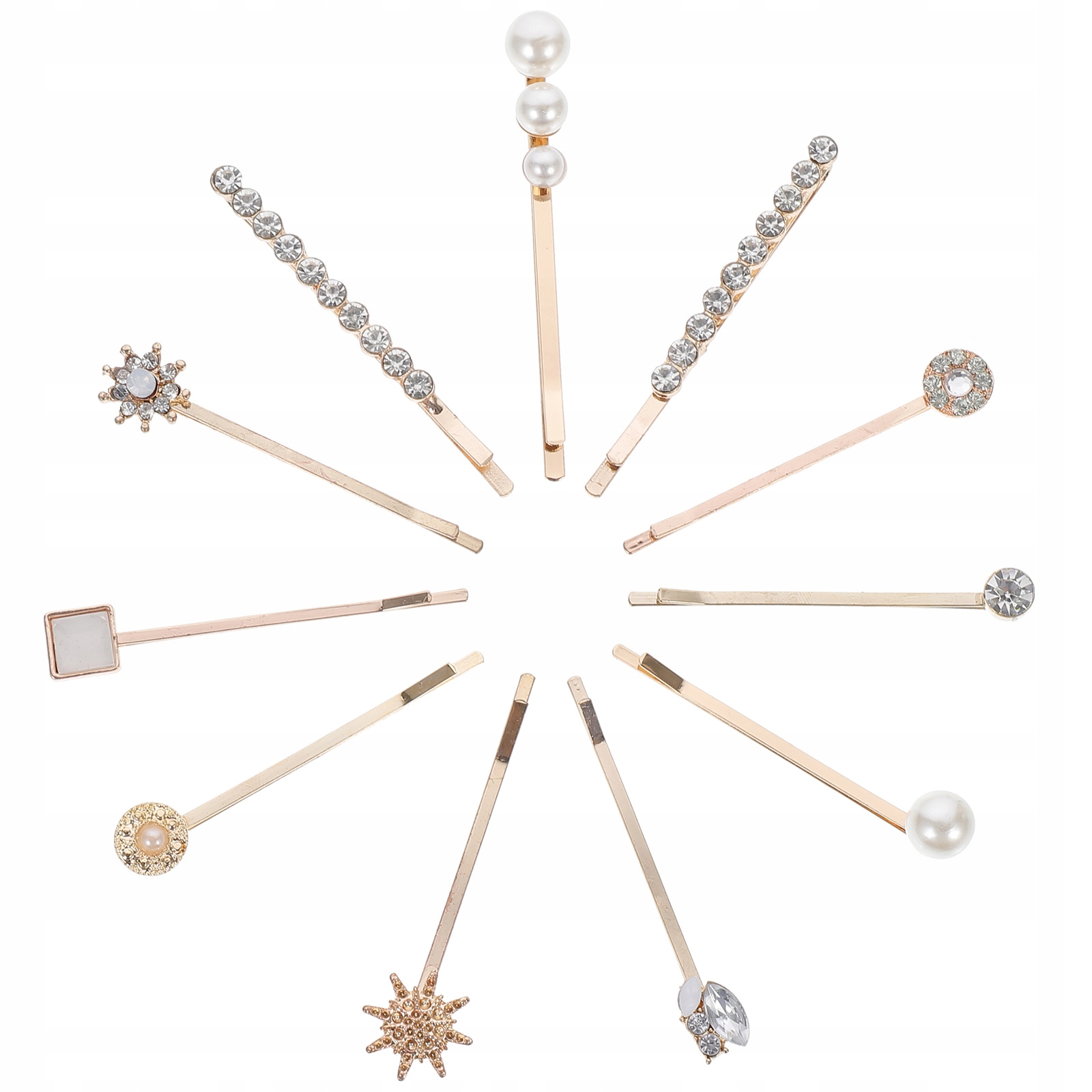 11 ks. Crystal Pearl Hairpins