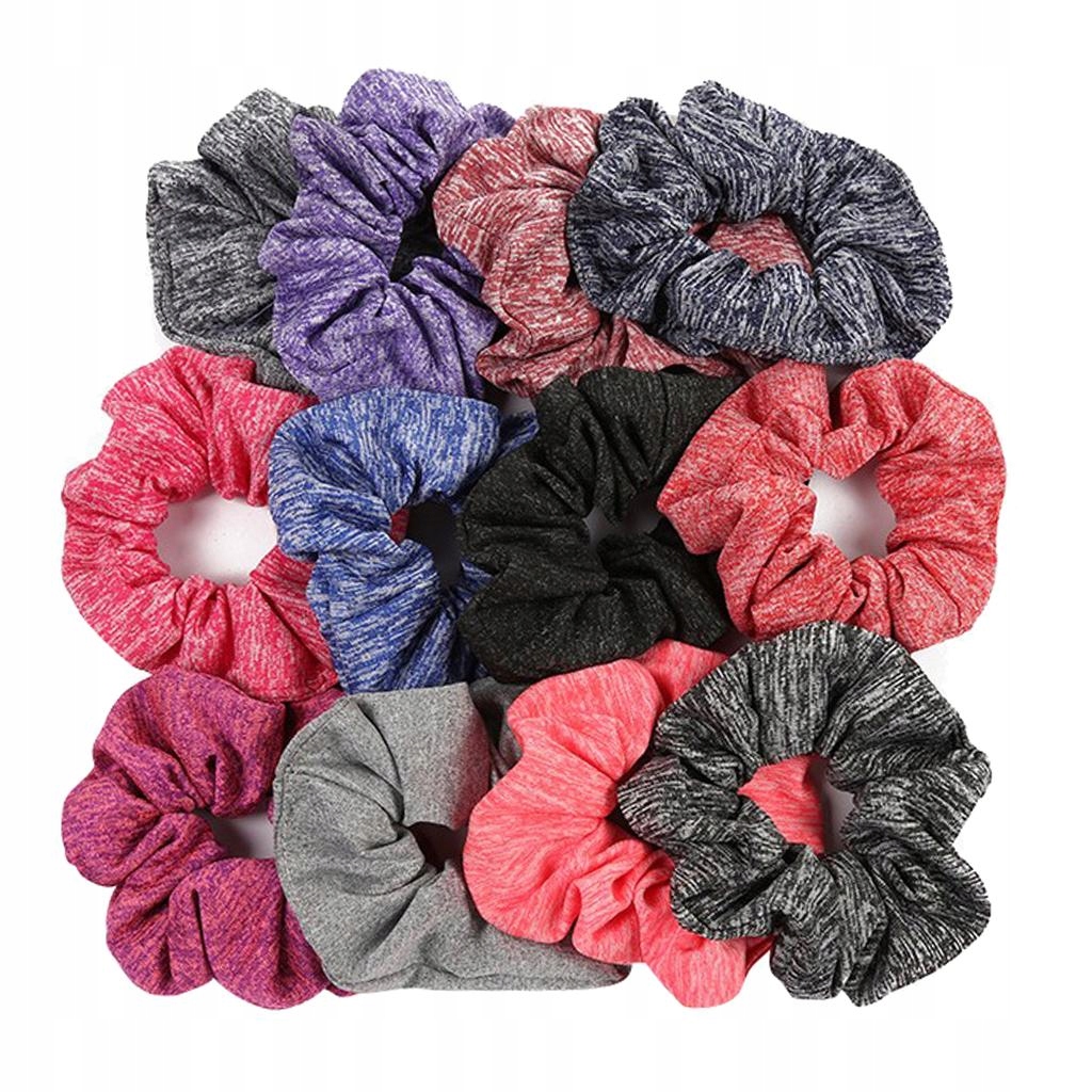 12. Scrunchies rozmanité gumové vlasy