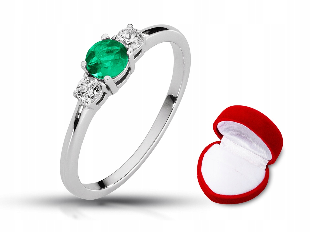 -15% prsteň s diamantmi a smaragdom 0,35 ct