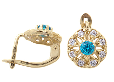 1501 Zlaté náušnice Topaz veľké zlato PR 585