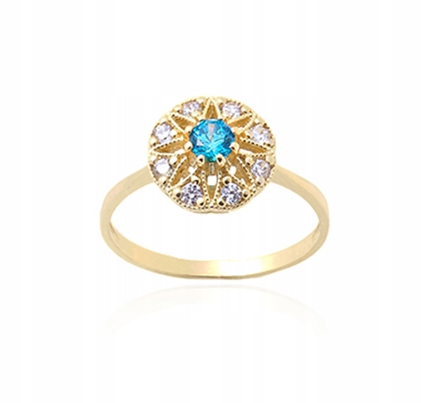 1501 KRUHOVÝ ZLATÝ KRÚŽOK TOPAZ MODRÝ 585