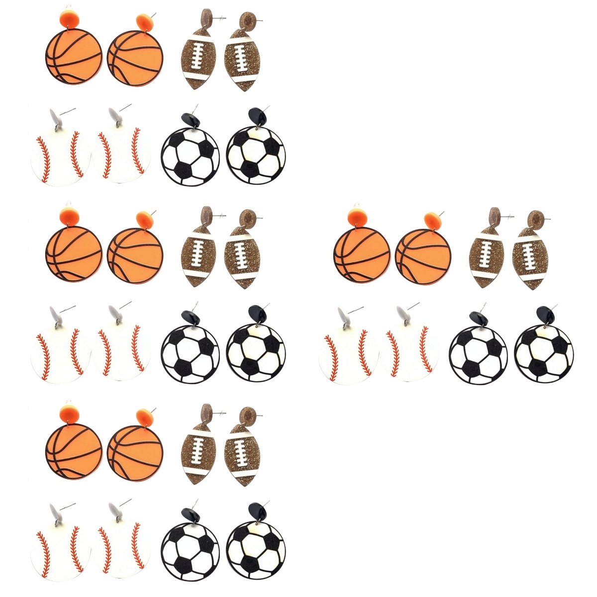 16 párov futbalové náušnice šperky