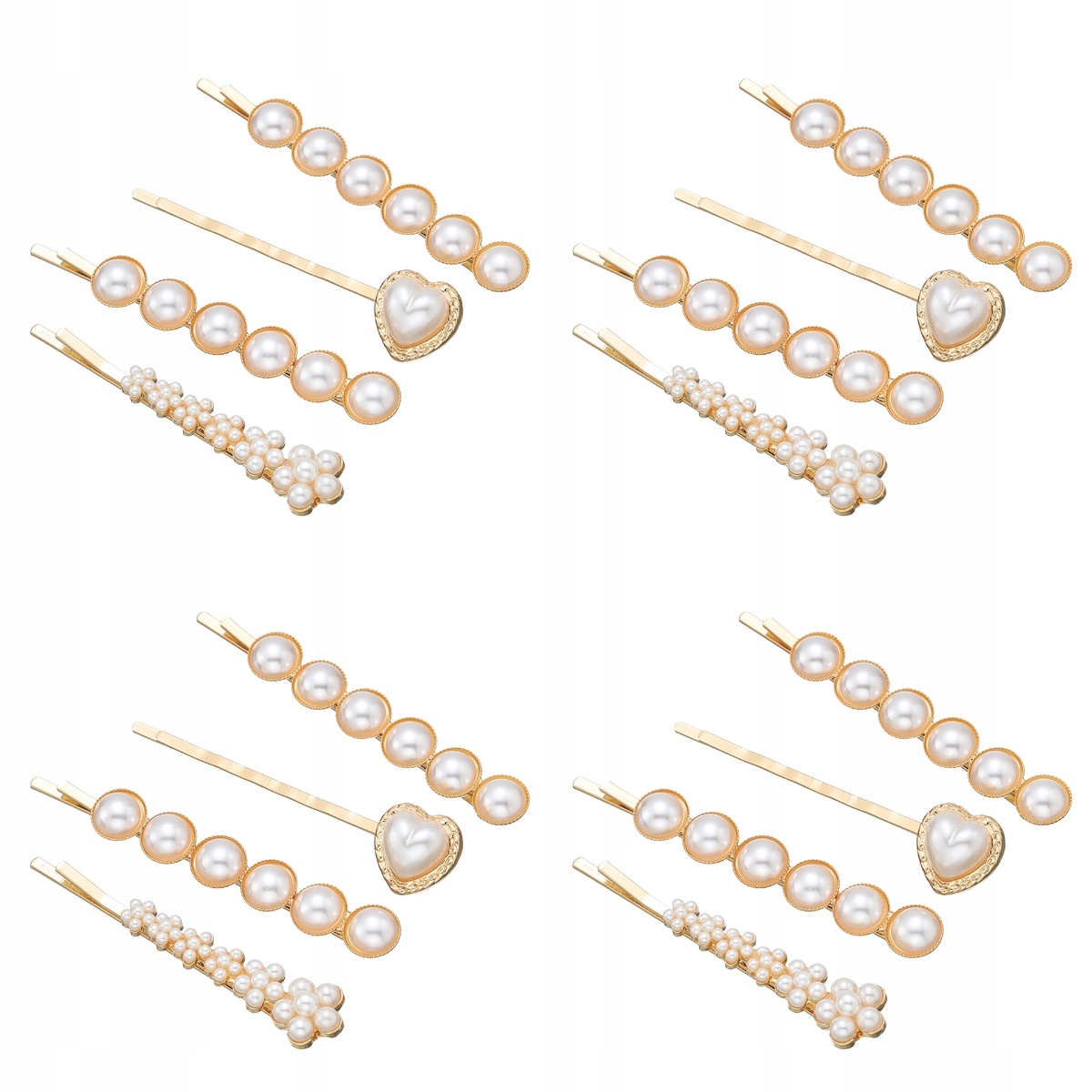 16 Szts perlové vlasové svorky Barrette Moda Pearl