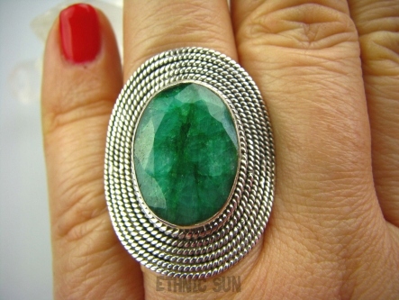 1620 Nádherný prsteň Emerald Emerald Silver 92