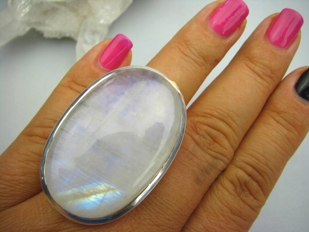 Prsteň 1836 GIANT XXL Moonstone strieborný