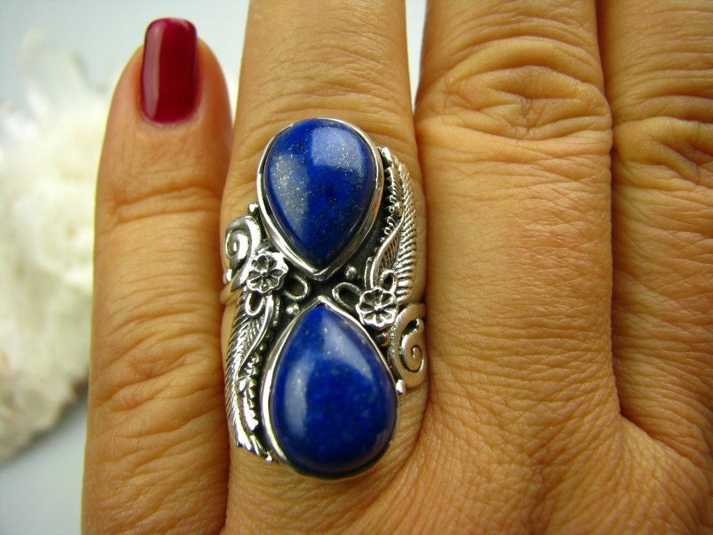 1973 ETNO prsteň Lapis Lazuli Eagle Feather Silver