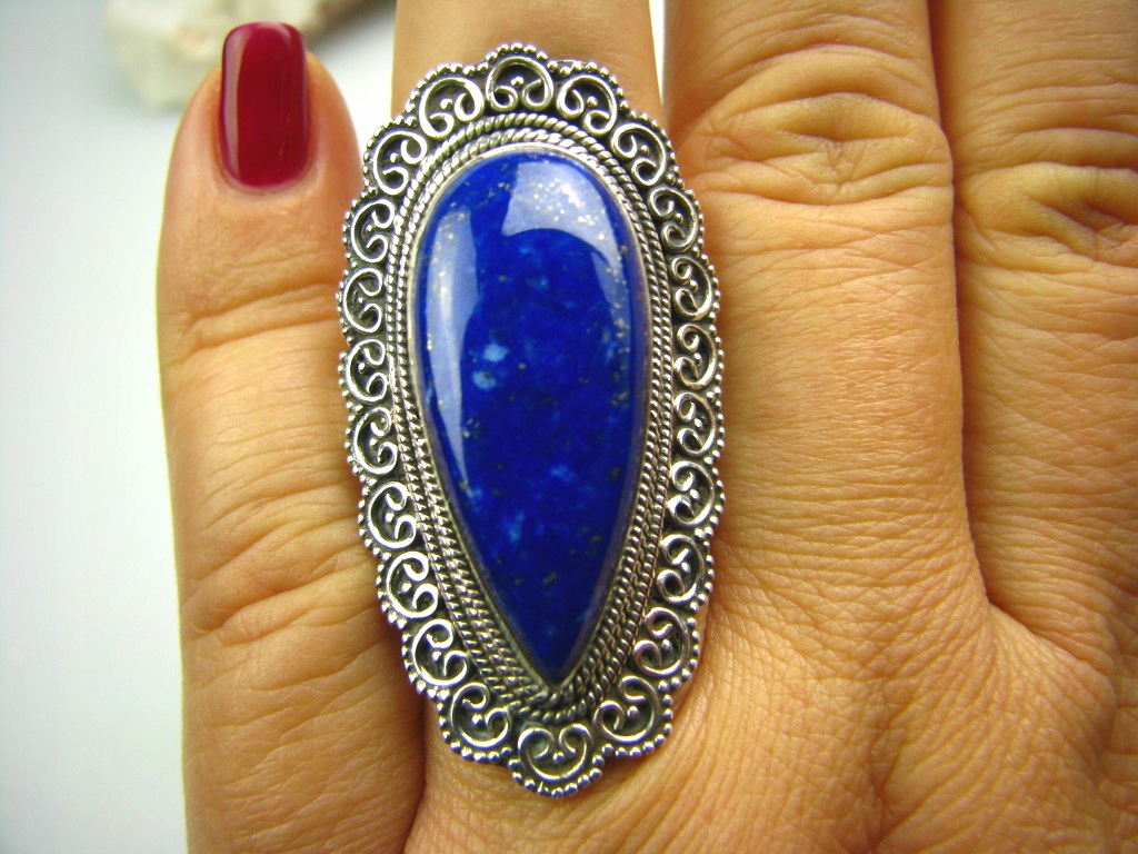 1995 Orient Long Ring Lapis Lazuli Silver 92