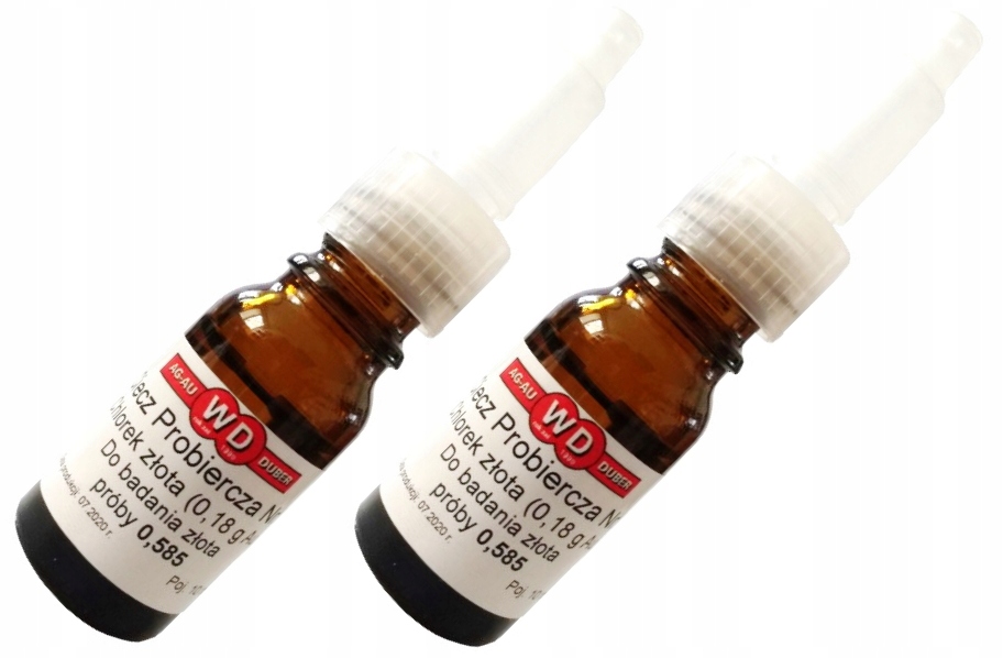 2 x ZLATÝ CHLORID Au 0,18 g Testovacia kvapalina 10 ml