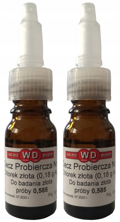 2x ZLATÝ CHLORID 0,18 g Au Testovacia kvapalina 10ml