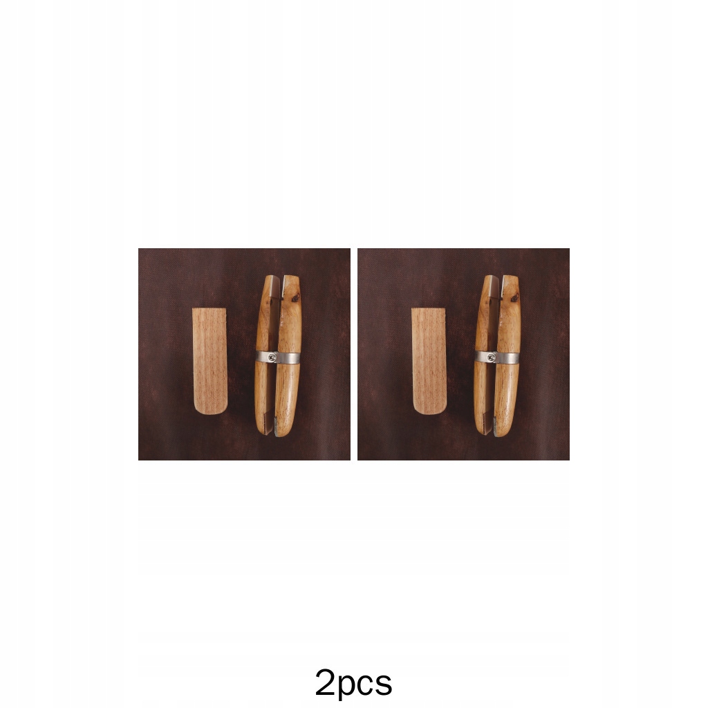 2x Prírodné drevené šperky svorky