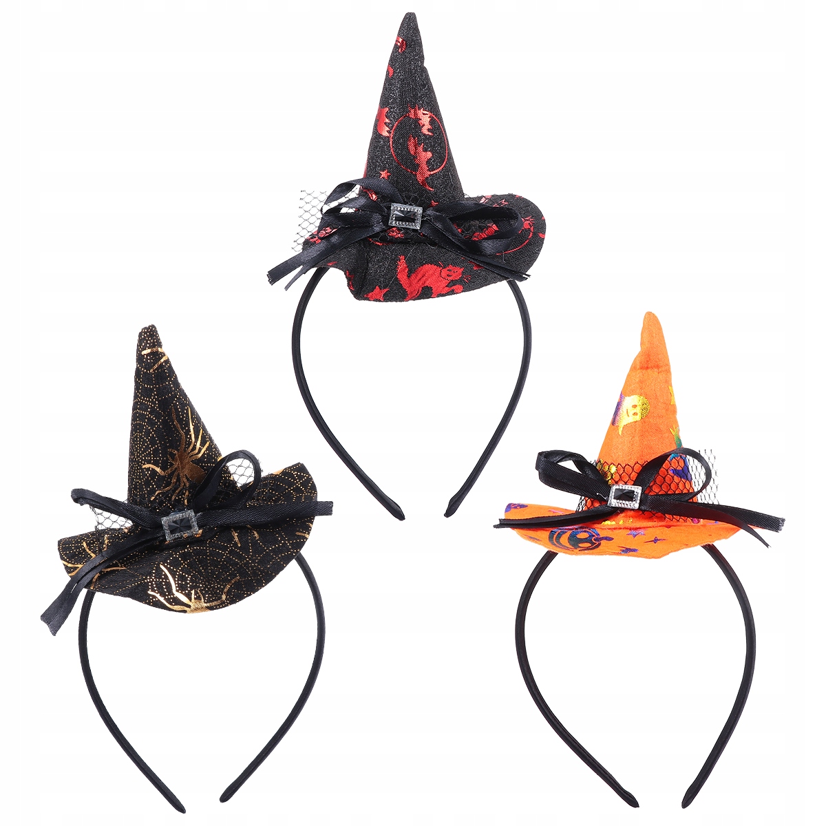 3 Halloween čarodejnícke klobúky Hairbands Festival