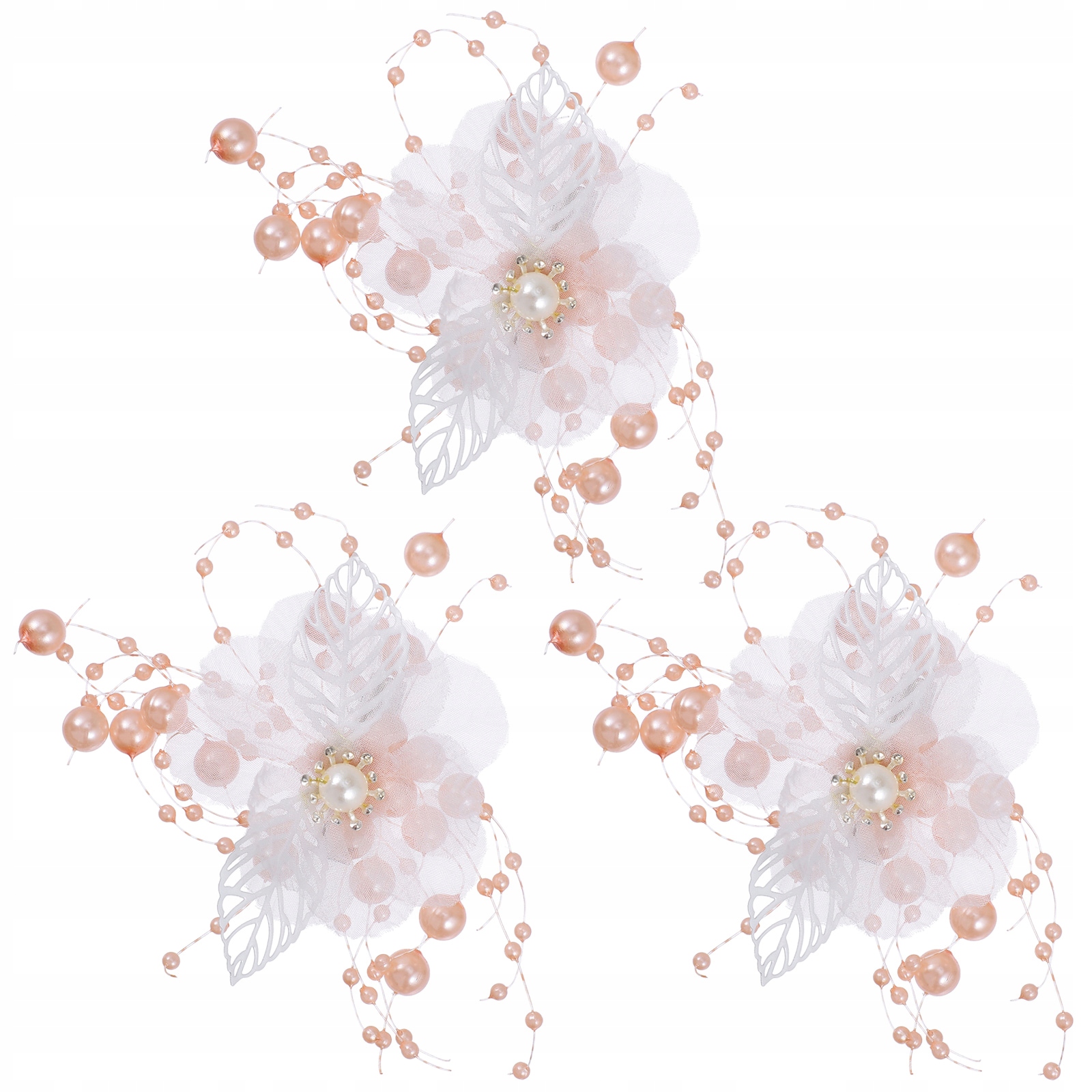 3 kusy žien Pearl Flower Clips Svadobná svadba