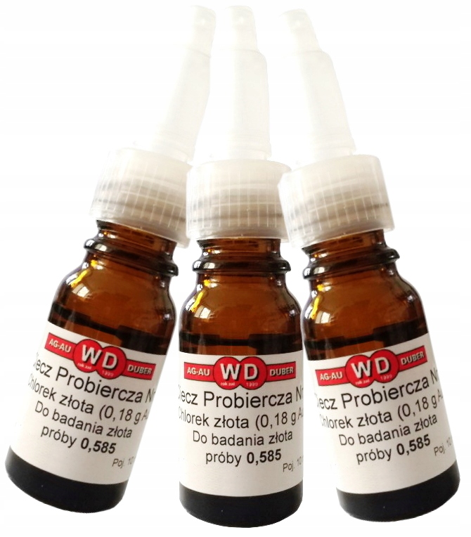 3 x ZLATÝ CHLORID Au 0,18 g Testovacia kvapalina 10 ml