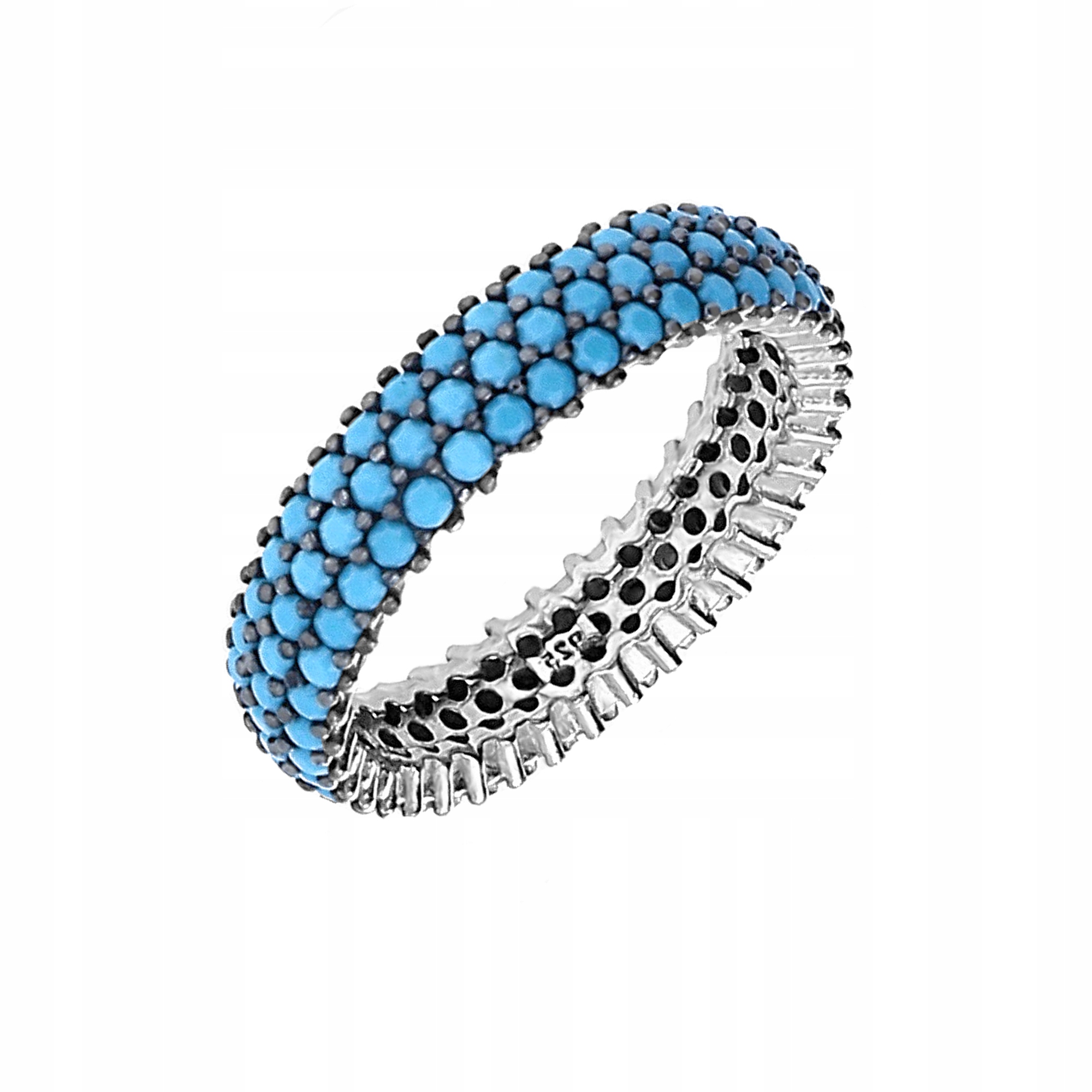 -30% Strieborný prsteň, modrý (925) r10