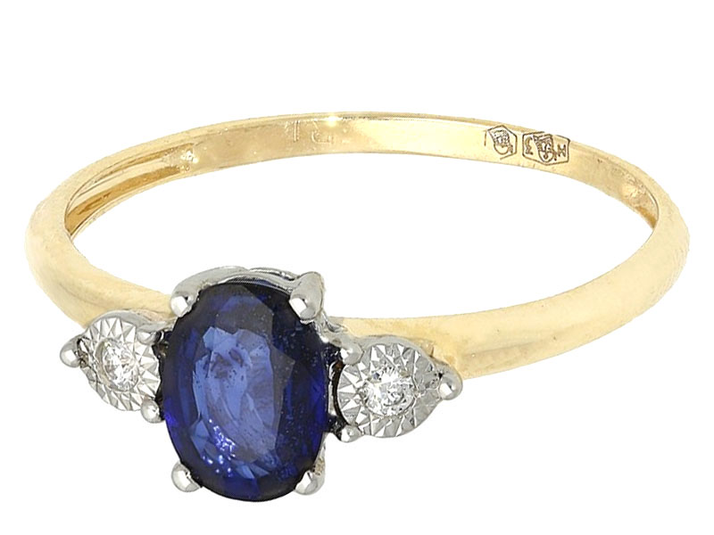 -30% ZLATÝ PRSTEŇ 585 BRILLIANT A SAPPHIRE 15r