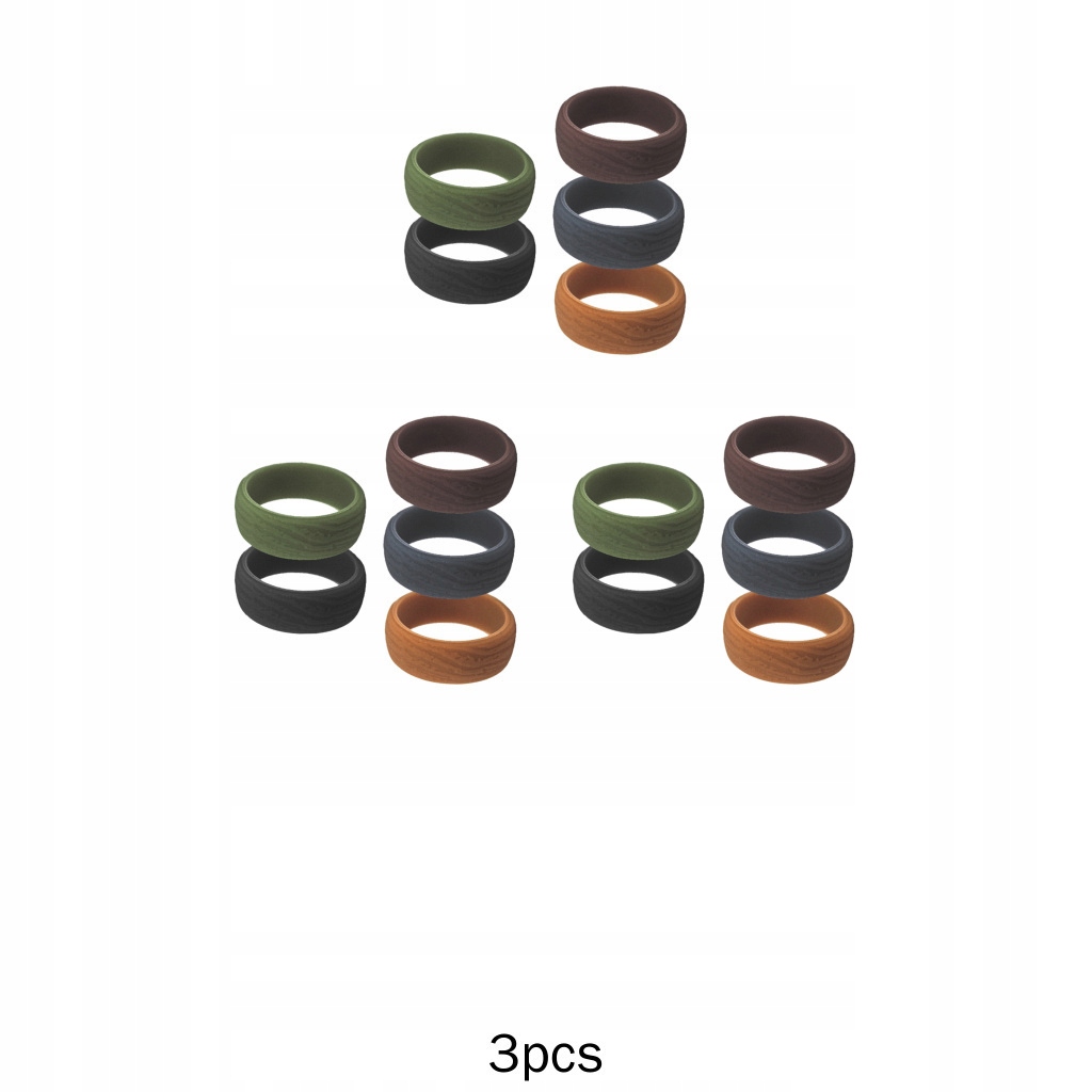 3x 5-balenie pánske prstene silikónové svadobné prstene