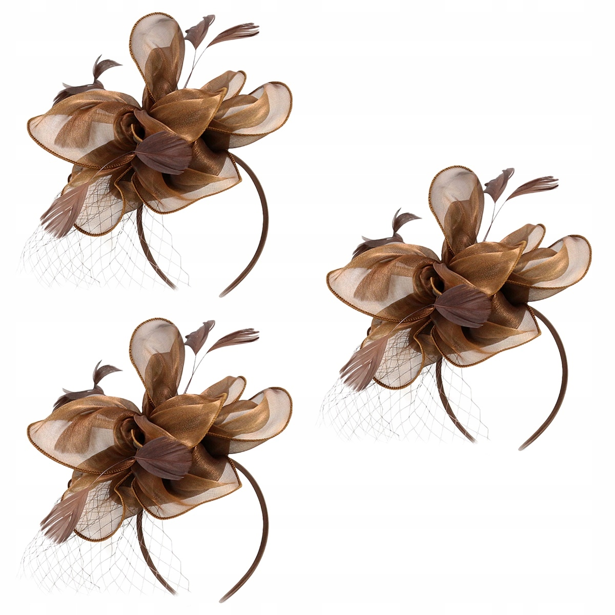 3x ženské fascinátorové fascinátorové pokrývky hlavy
