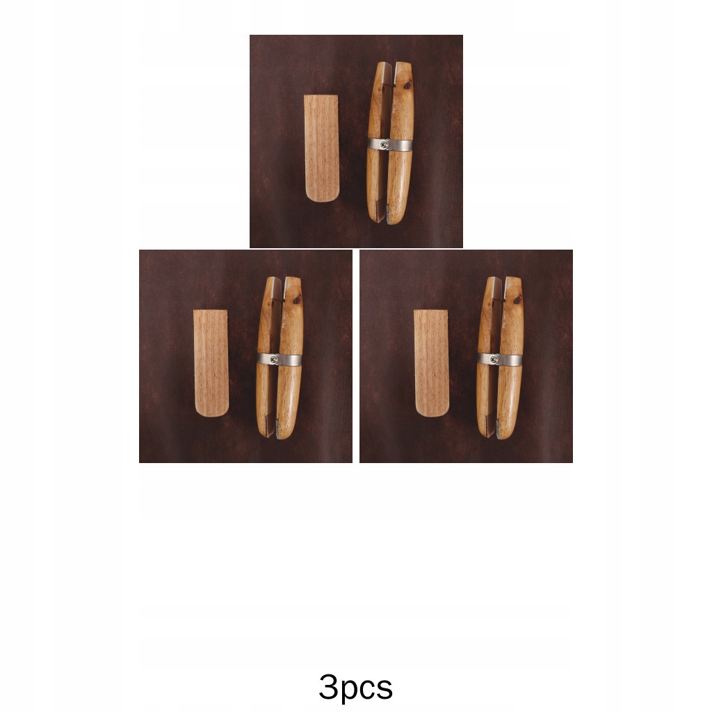 3x Prírodné drevené šperky svorky