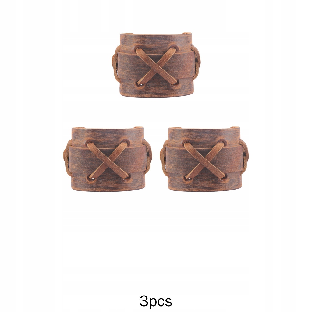 3x ručne vyrobený kožený náramok s
