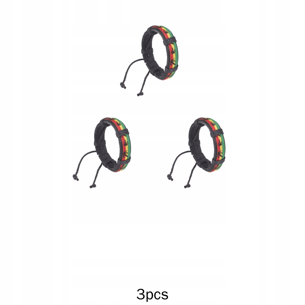 3x kožené ručné náramok jamajka reggae