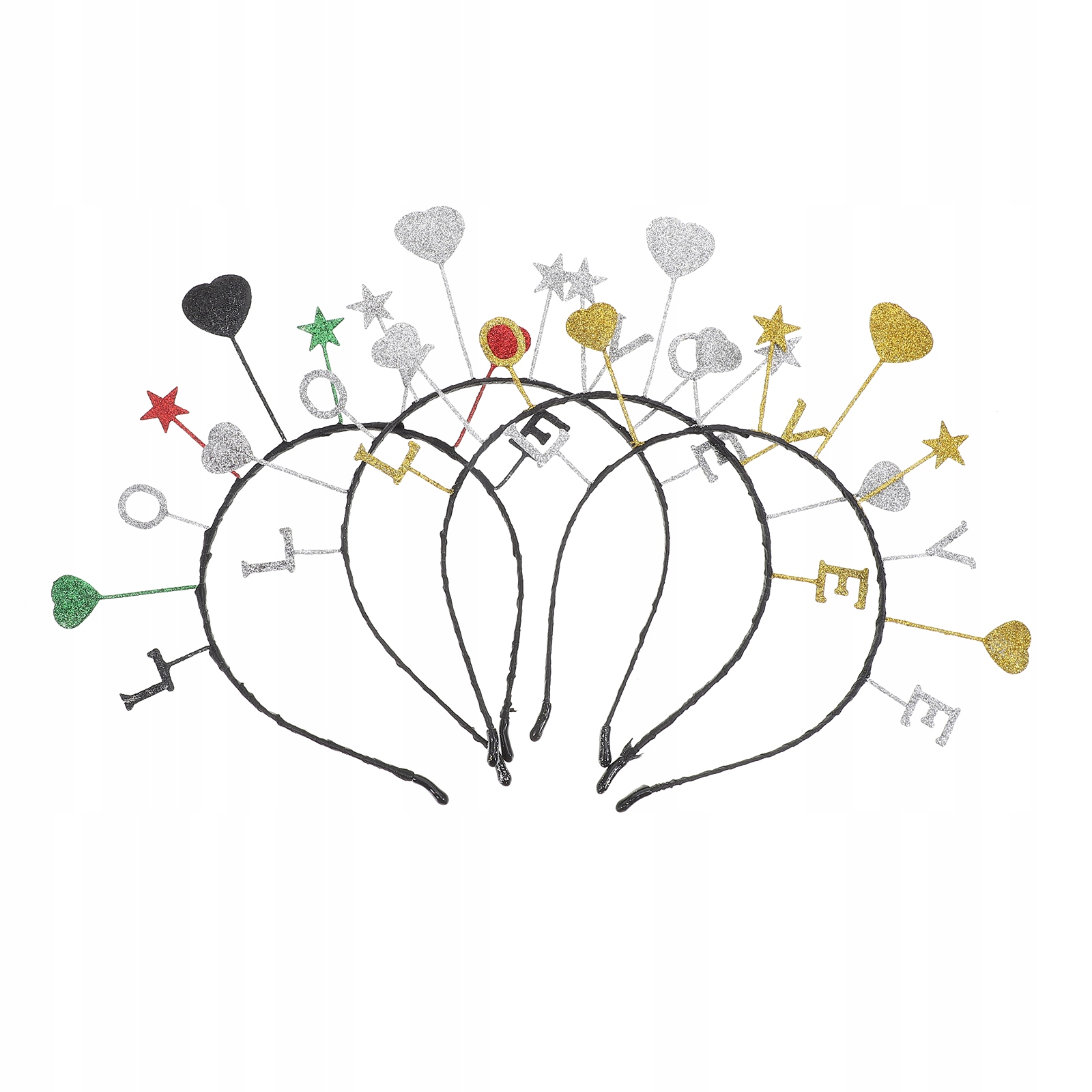 4 kusy dekoratívne večierky Hair Star Heart