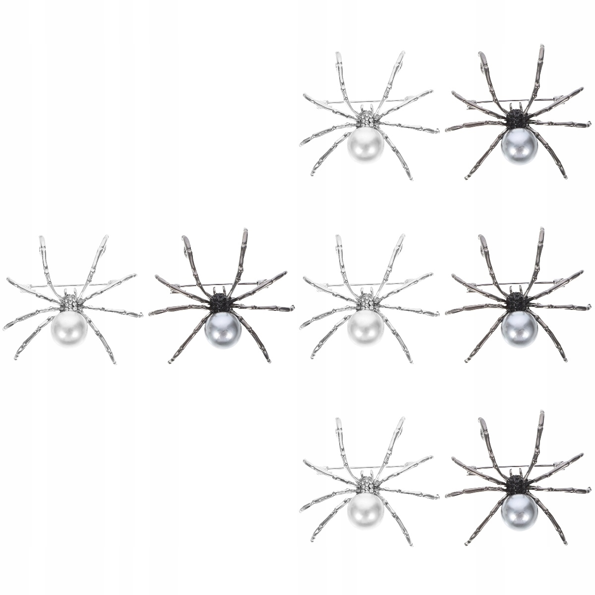 4x Spider Crystal Dámska brošňa Pearl Pin Brošňa
