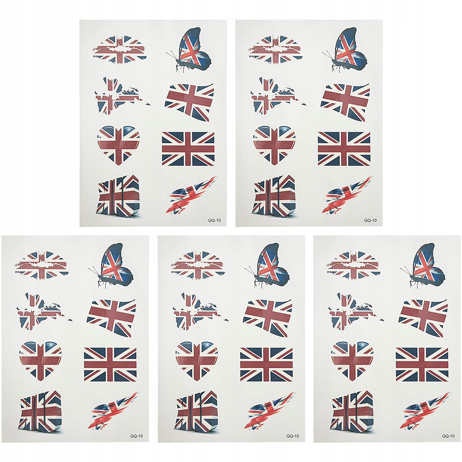Tetovačky - 5 súprav vlajky Veľkej Británie dočasne
