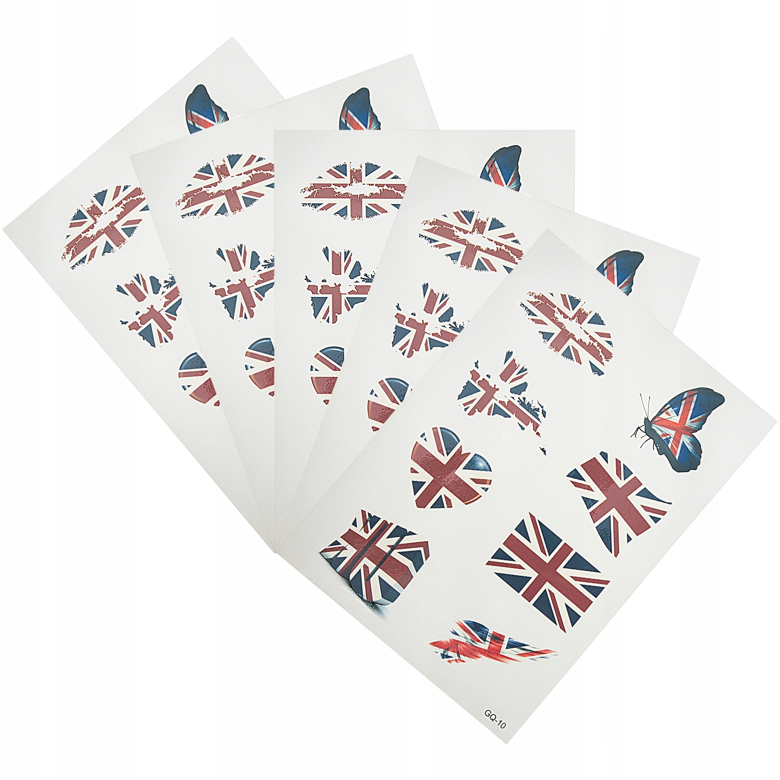Tetovačky - 5 sadov nálepiek Union Jack Dočasné tetovanie