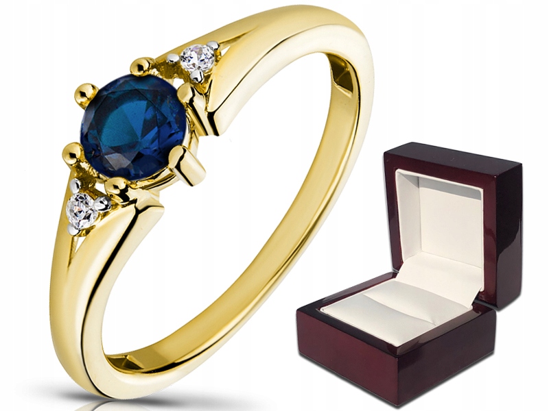 585 ZLATÝ ZÁSOBNÍKOVÝ KRÚŽOK SAPPHIRE DIAMONDS 23.
