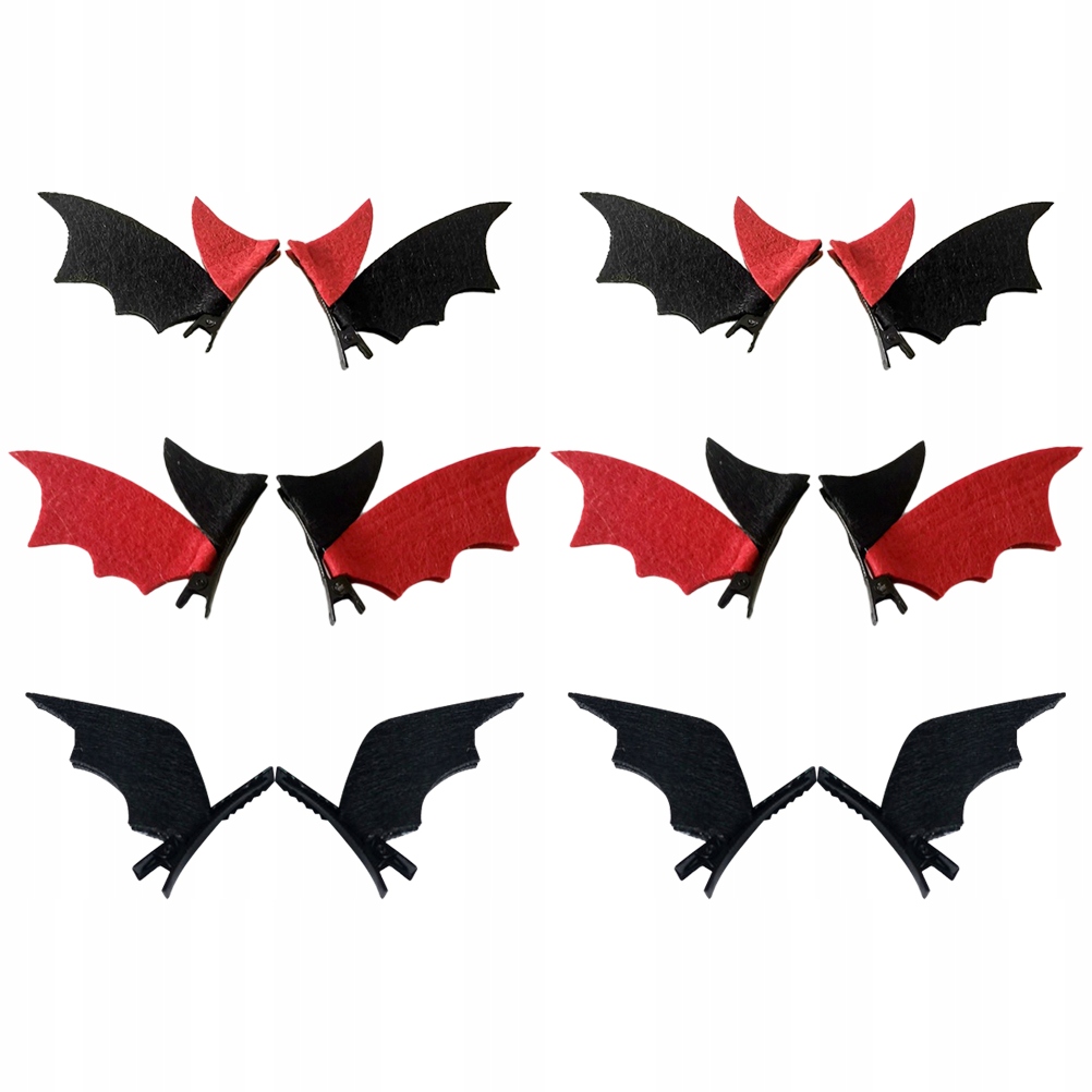 6 párov halloweenských netopierov klip pre vlasy