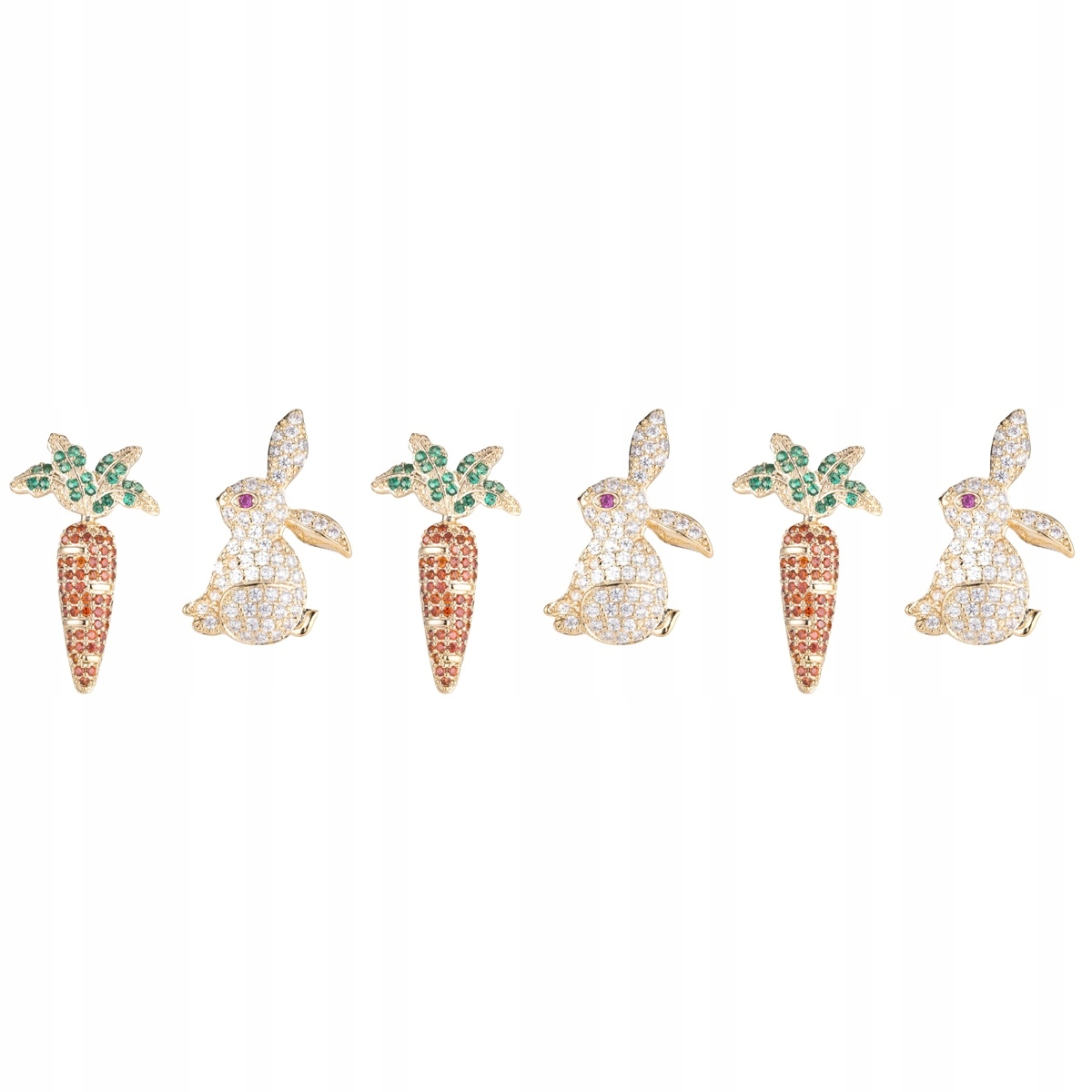 6 kusov karikatúra Małe Ear Stud Moda náušnice