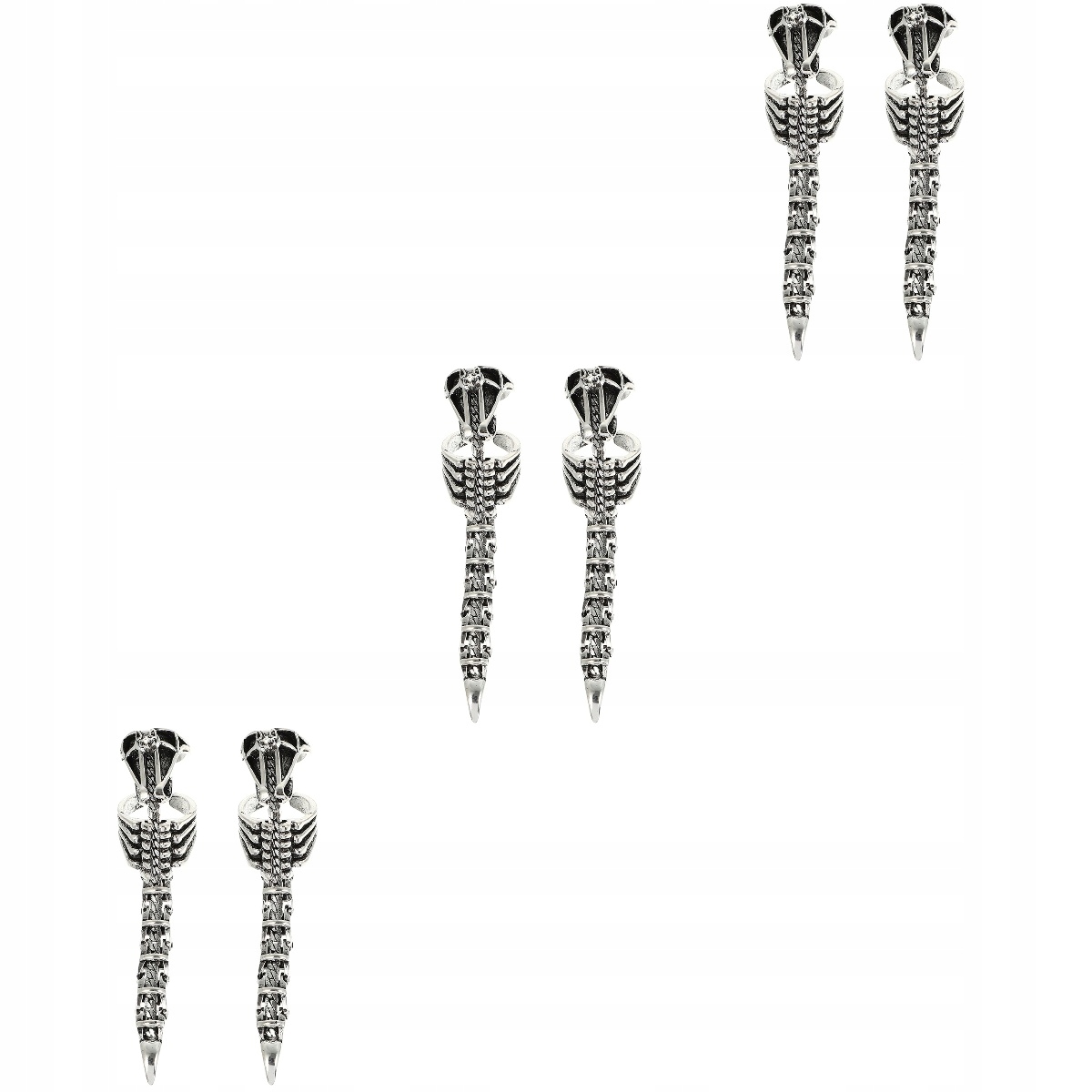 6 kovových kusov Goth Full Rings