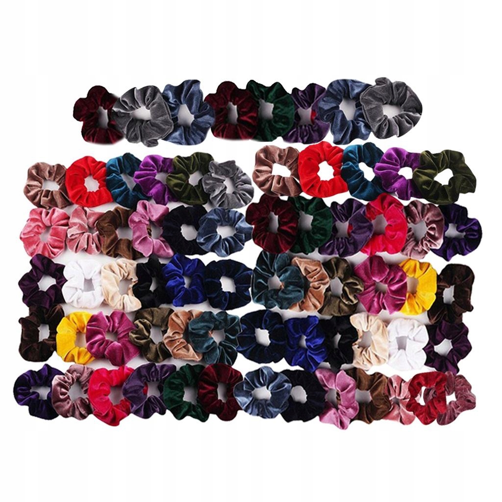 68x Velvet Hair Elastic Scrunchie Bands