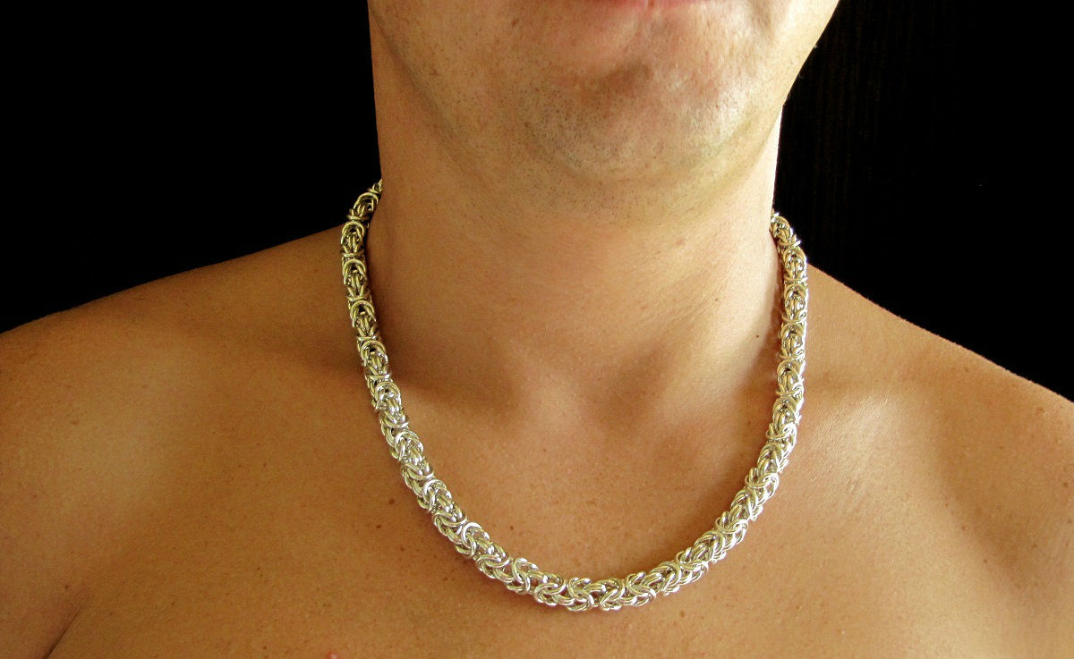 7,3 mm 60 cm Byzantská tkanina Striebro PR 925.