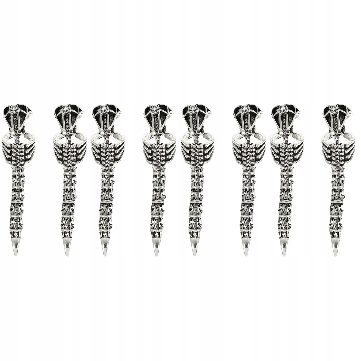 8 kovových kusov Goth Full Rings