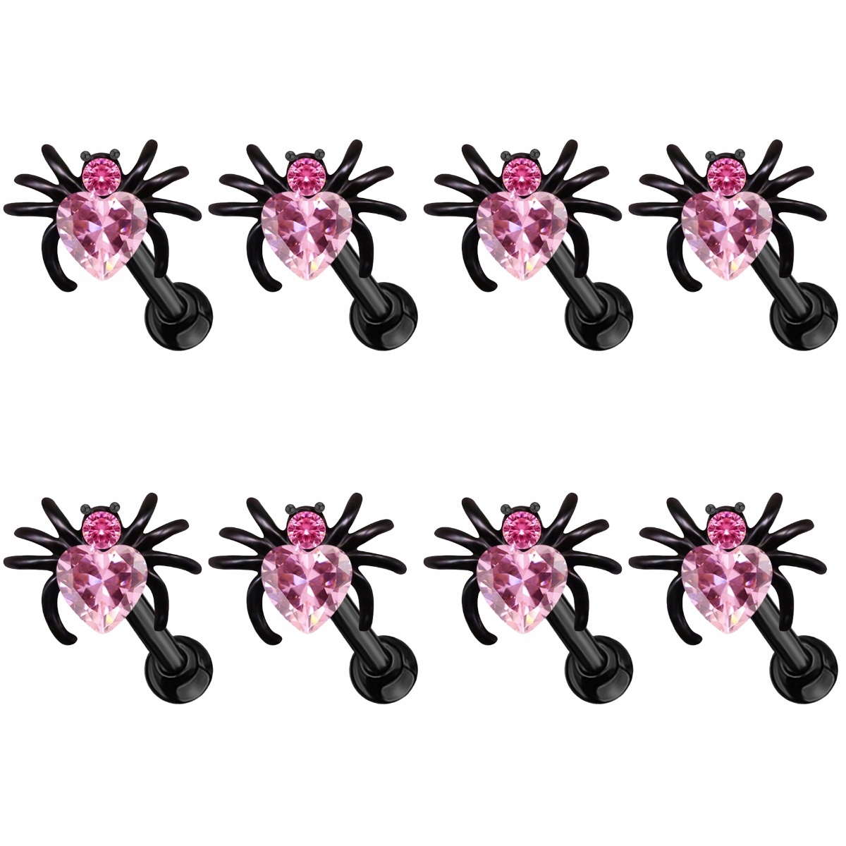 8 kusov módne náušnice Halloween Spider Stud