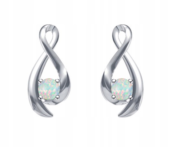 925 Sterling Silver 100% prírodné opálové náušnice