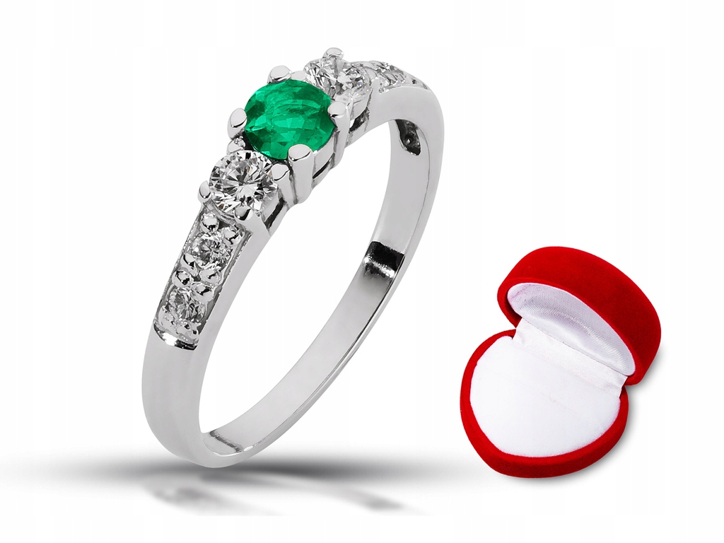 Diamantový prsteň ABgold 585 a smaragd 0,50 ct