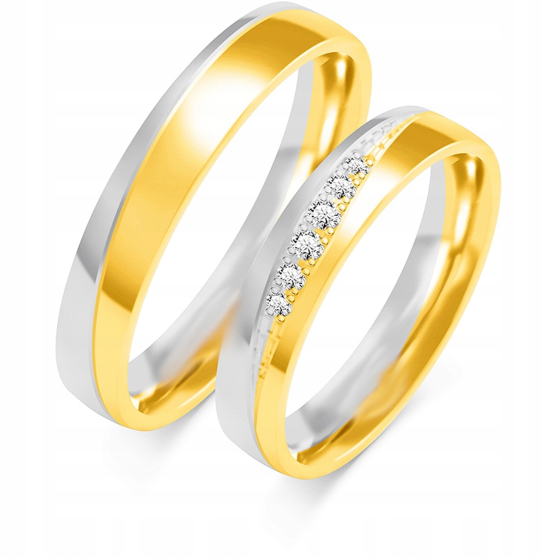 Ajubiler Gold Rings Pair 4,00 mm p 750