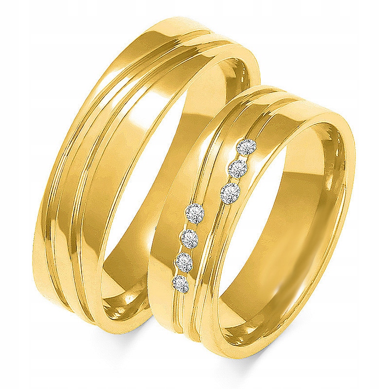 Ajubiler Gold Rings Pair 6,00 mm s. 750