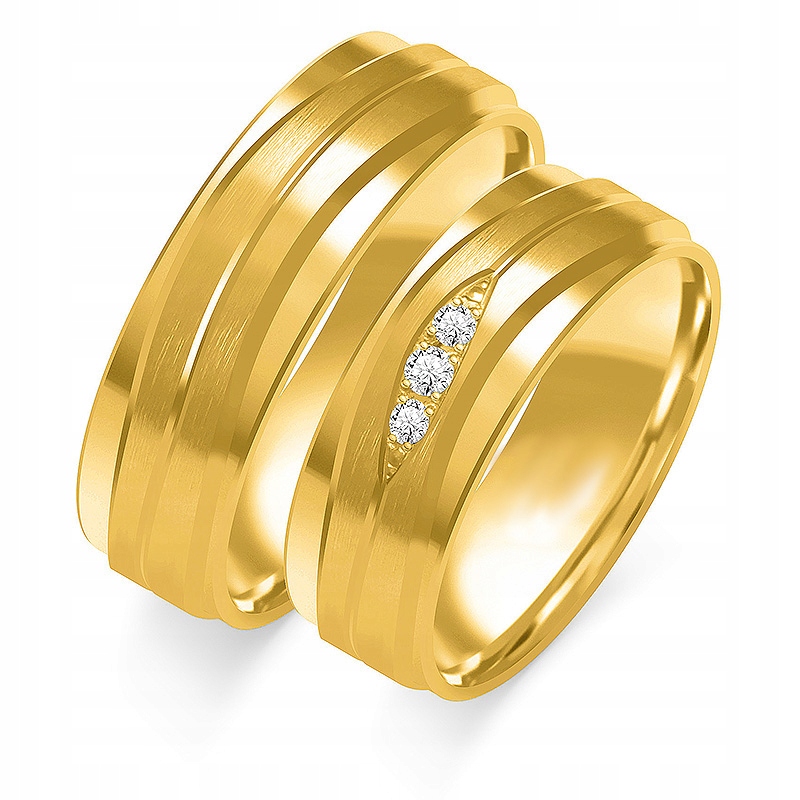 Ajubiler Gold Rings Pair 6,5 mm s. 375