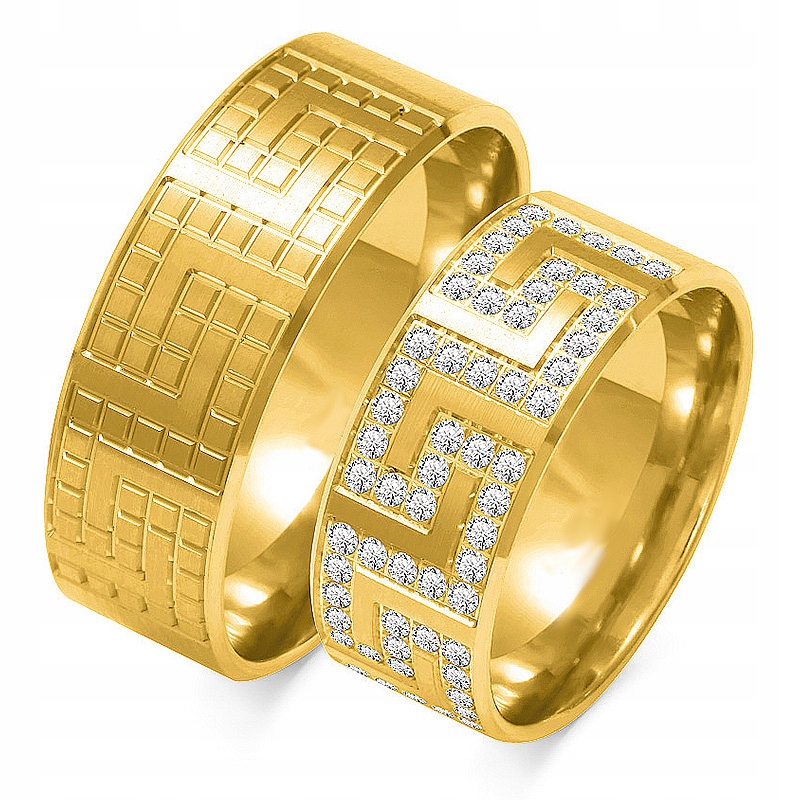Ajubiler Gold Rings Pair 8,00 mm s. 375
