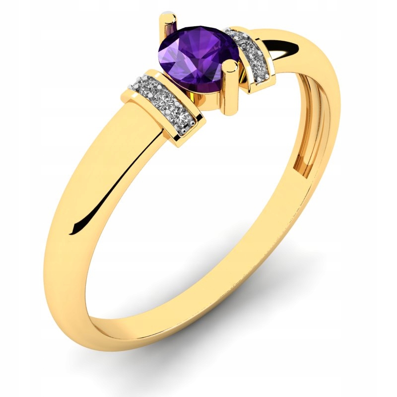 AMETHYST GOLD RING 14KR