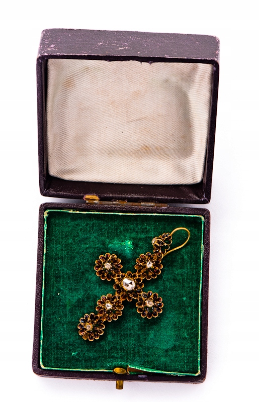 Staroveký zlatý kríž - 5,30G - Diamonds - Krakow