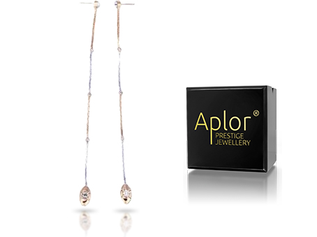 APLOR Dlhé zlaté náušnice Kr. Swarovski Závesné