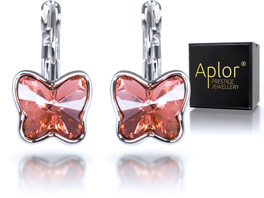 Náušnice APLOR Silver Butterfly Krish. Swarovski