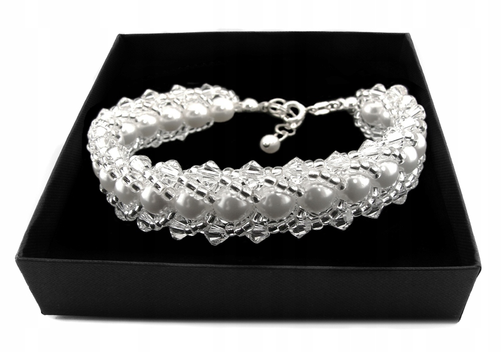 Náramok ARSYLION zelem Swarovski White Crystal