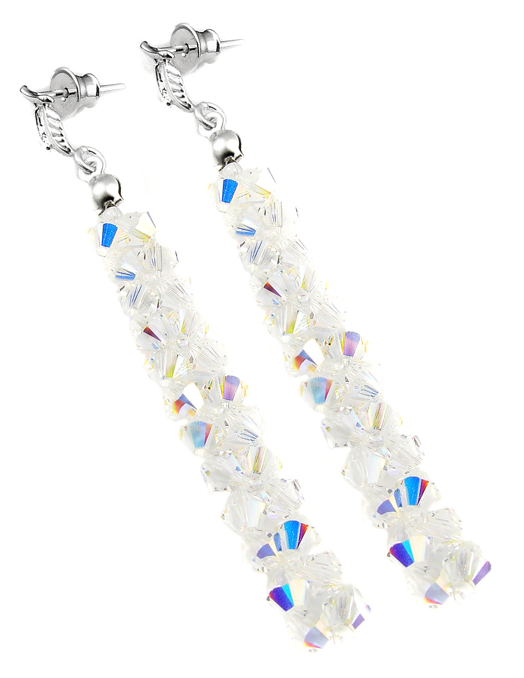 Dlhé náušnice ARSYLION Elem Swarovski Crystal AB