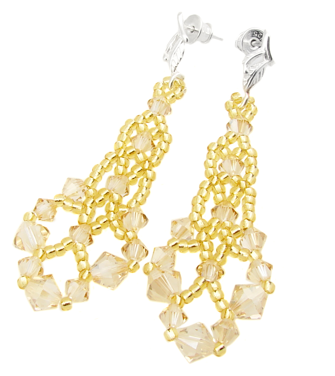 Dlhé náušnice ARSYLION so zlatým tieňom Swarovski